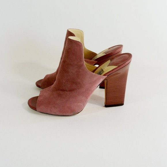 Jimmy Choo Pink Suede Mules/Slides 7.5